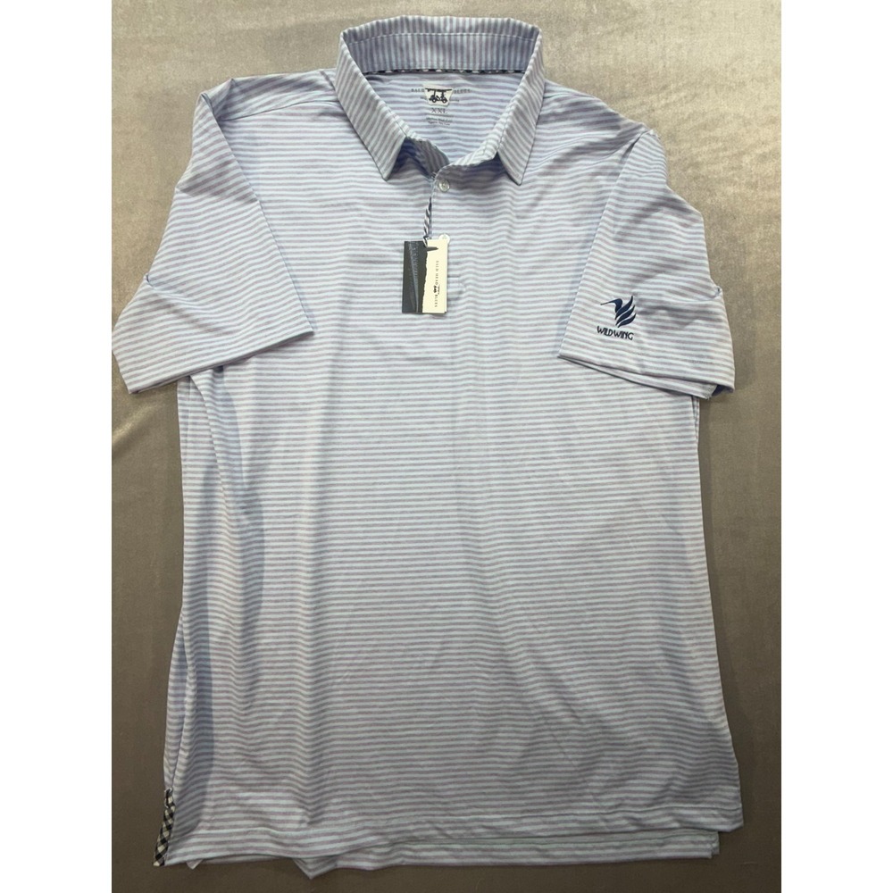 NWT Bald Head Blues Striped‎ Golf Polo Shirt Blue Purple XXL